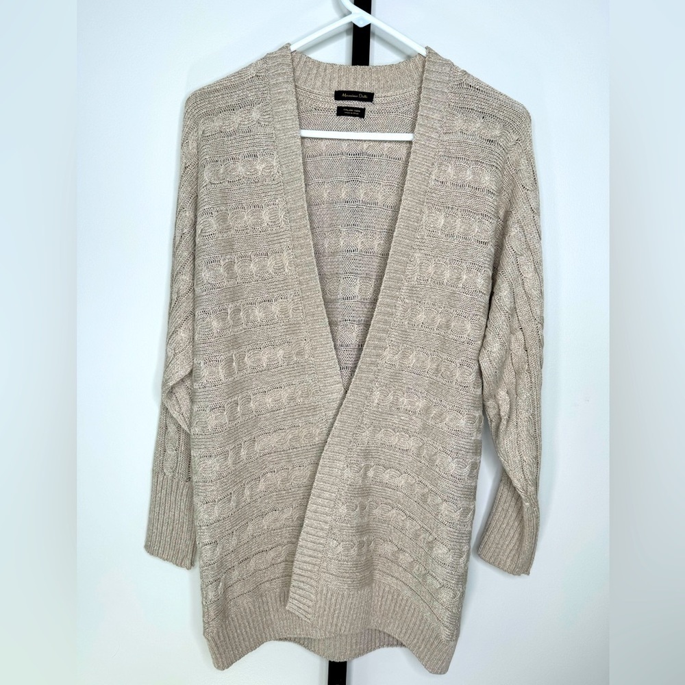 Massimo Dutti Women's Italian Yarn Knitted Cardigan - Exquisite Craftsmanship